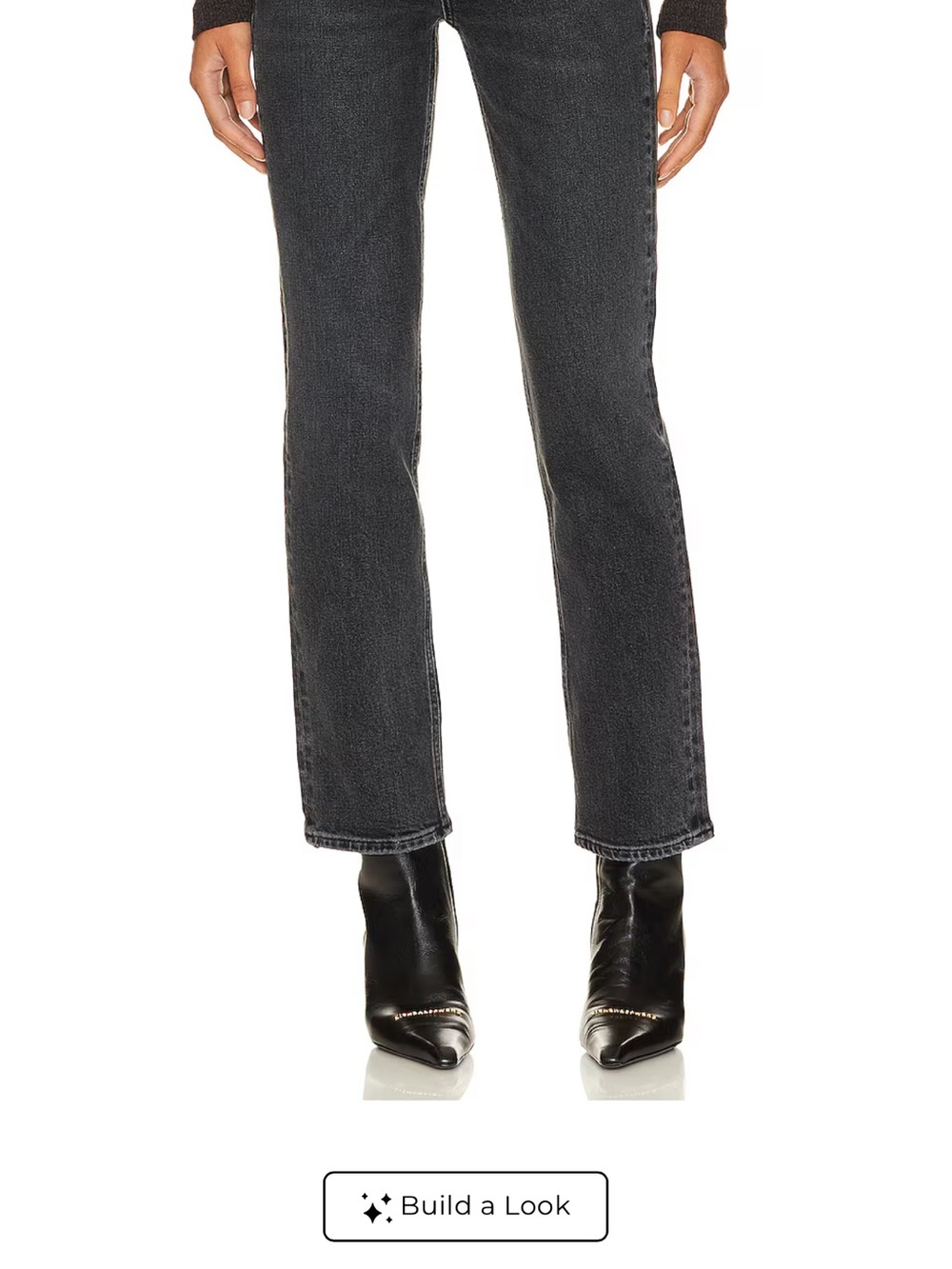 AGOLDE High Rise Stovetop Straight Leg Jeans - in color Metal